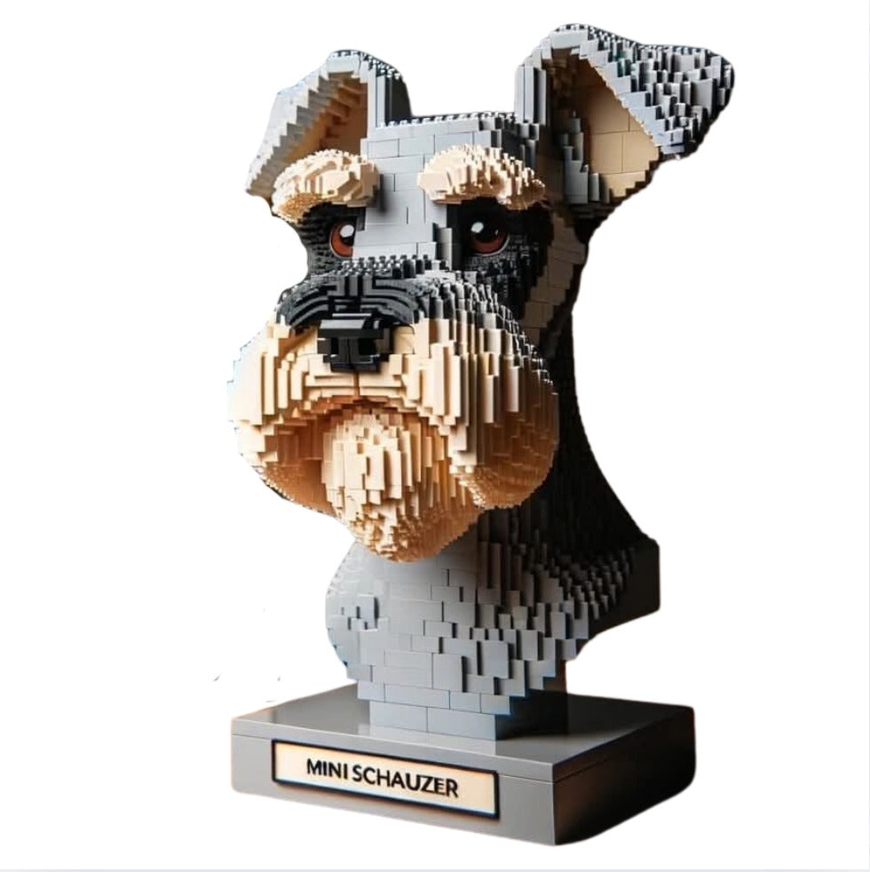 Miniature Schnauzer Brick Sculpture Set