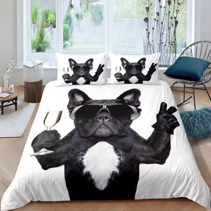 Bulldog & French Bulldog Duvet Cover Set