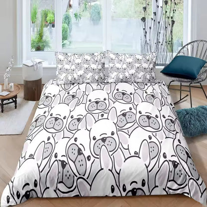 Bulldog & French Bulldog Duvet Cover Set