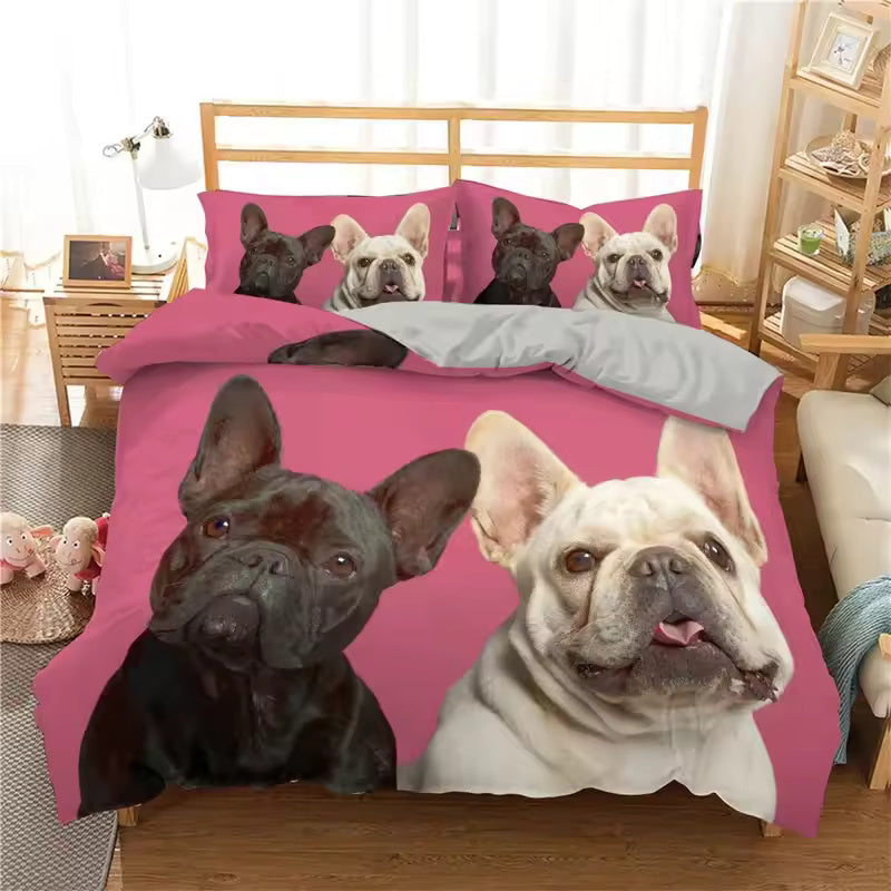 Bulldog & French Bulldog Duvet Cover Set