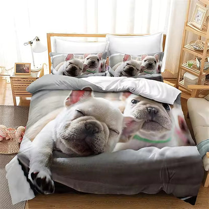 Bulldog & French Bulldog Duvet Cover Set