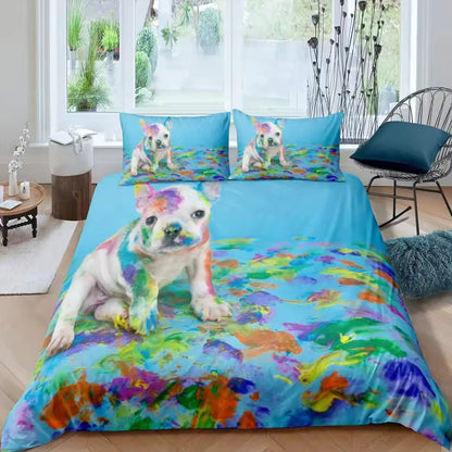 Bulldog & French Bulldog Duvet Cover Set