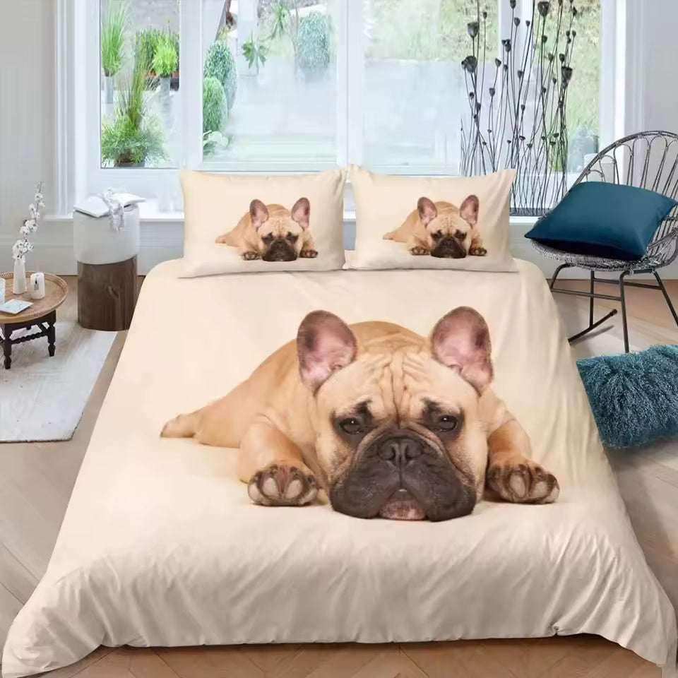 Bulldog & French Bulldog Duvet Cover Set