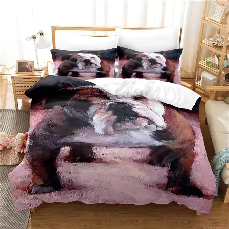 Bulldog & French Bulldog Duvet Cover Set