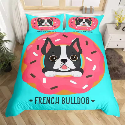 Bulldog & French Bulldog Duvet Cover Set