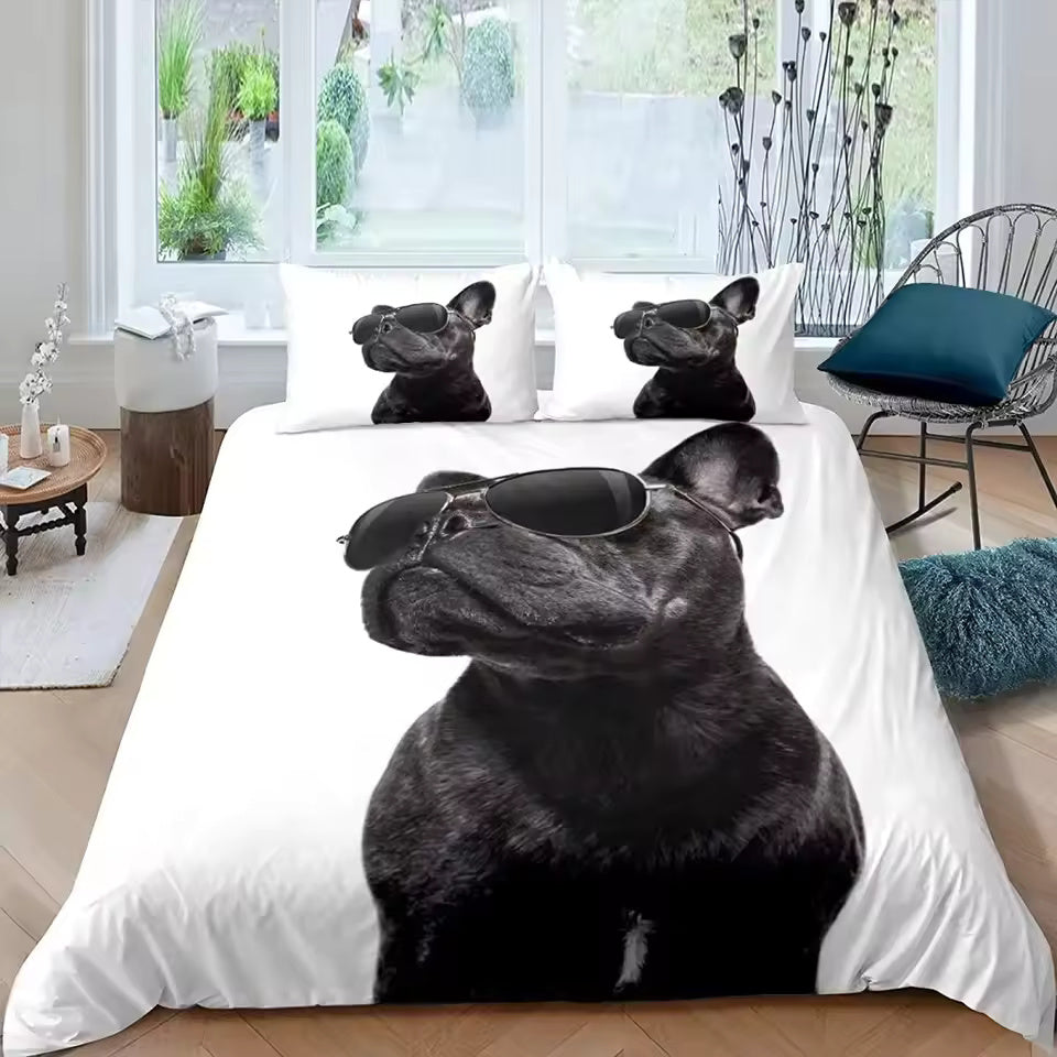 Bulldog & French Bulldog Duvet Cover Set