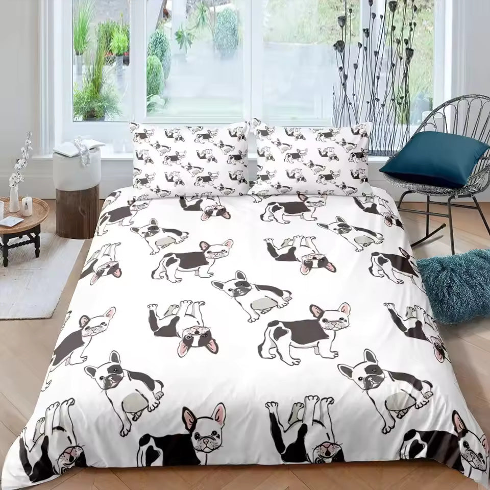 Bulldog & French Bulldog Duvet Cover Set