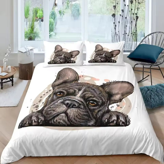 Bulldog & French Bulldog Duvet Cover Set