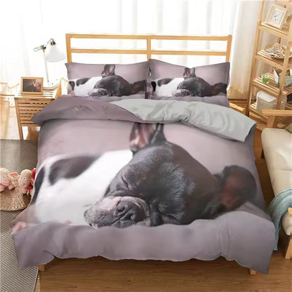 Bulldog & French Bulldog Duvet Cover Set